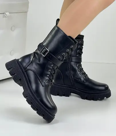 Женские ботинки зимние высокие на шнурках (р-р 36-41)