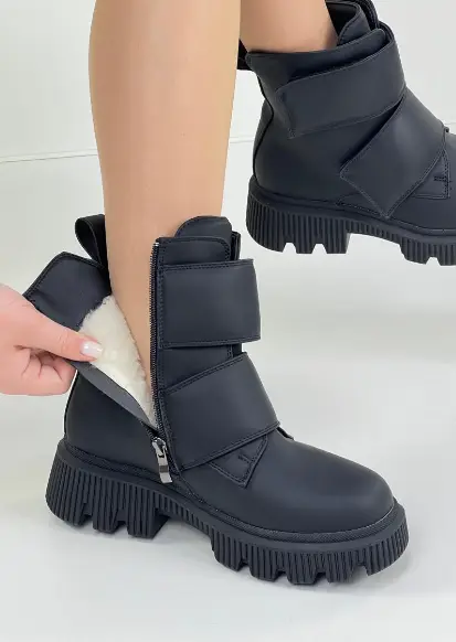 Женские зимние ботинки на липучке (р-р 36-41)
