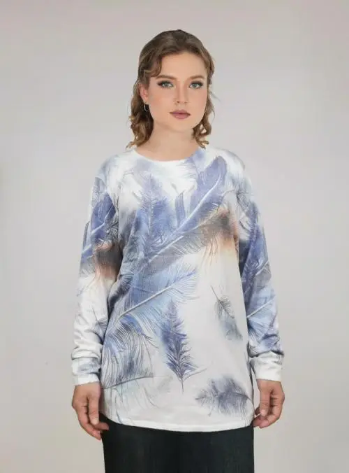 Джемпер с принтом женский р-р 48-54