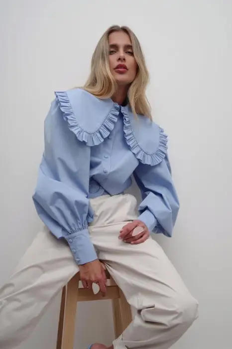 Рубашка с объёмным воротником женская (р-р 42-44)