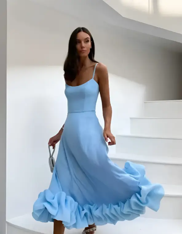 Платье праздничное с воланами женское (р-р 42-44)