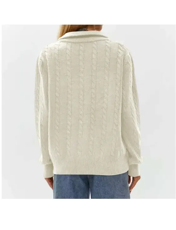 Свитер оверсайз вязаный с горлом на молнии (размер единый)