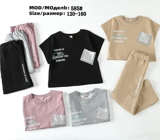 Комплект для девочки футболка+брюки (р-р  122-152)
