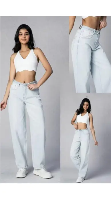 Джинсы багги с бахромой женские (р-р 25-30)