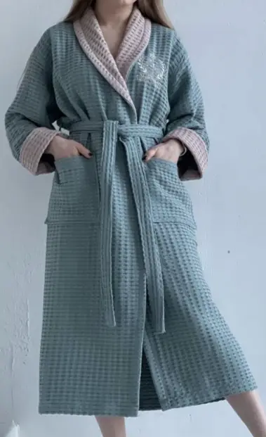 Женский халат вафельный с поясом (р-р L-7XL)
