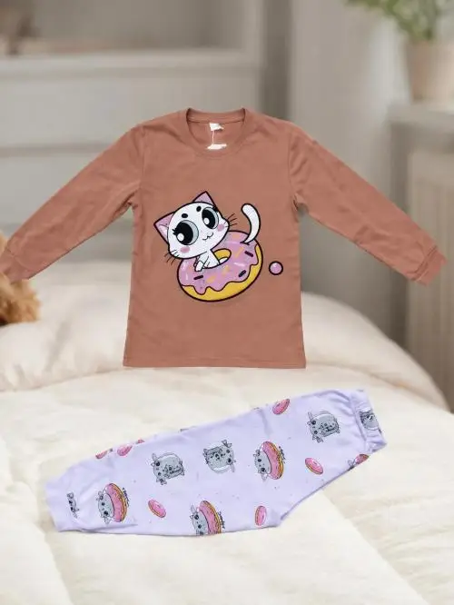 Пижама с начесом для девочки (5-8 лет)