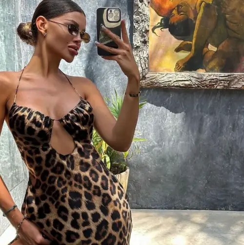 Платье женское леопард для пляжа и дома ( размер единый)