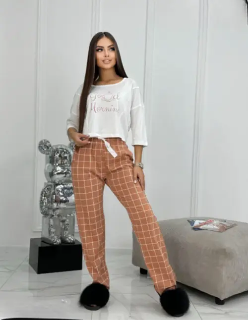 Комплект пижама женская кофта-брюки р-р 44-54