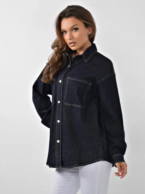 Рубашка джинсовая свободная женская (р-р 5-10XL)