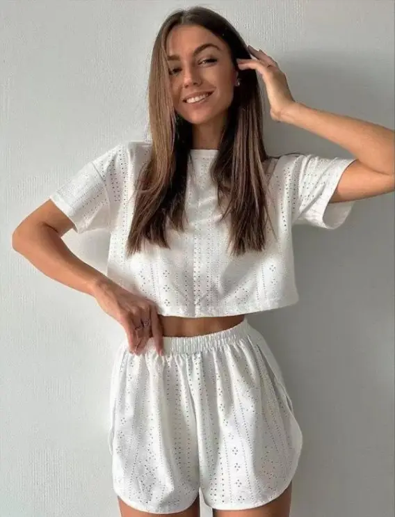 Домашний комплект хлопок, шортики с разрезами ( р-р  s m l )