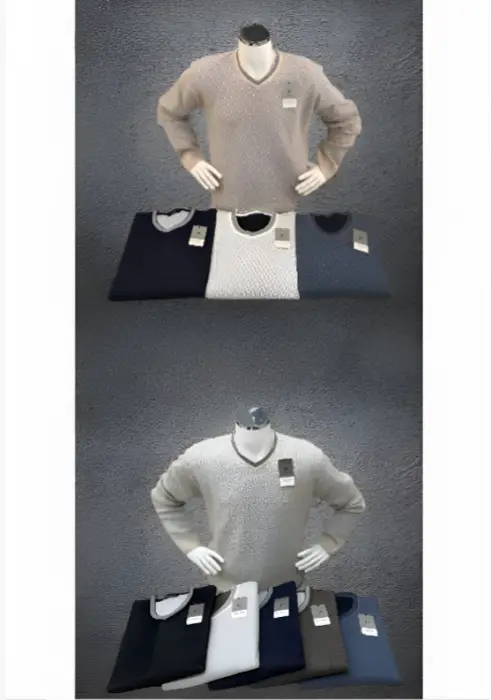 Свитер мужской с вырезом р-р 3XL-6XL