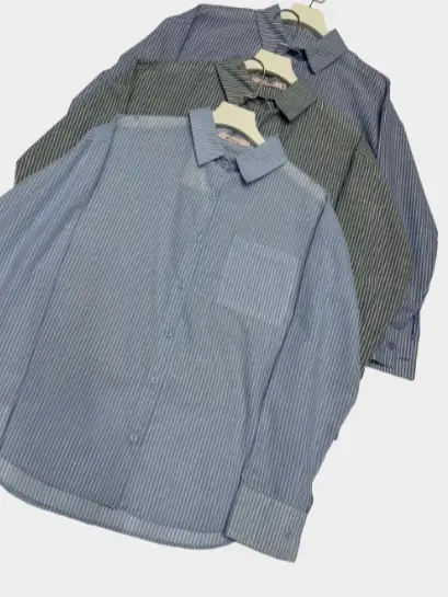 Рубашка  женская оверсайз удлиненная в полоску базовая (р-р 42-48)
