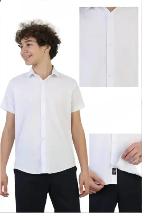 Рубашка школьная с коротким рукавом для мальчика (р-р 116-134)