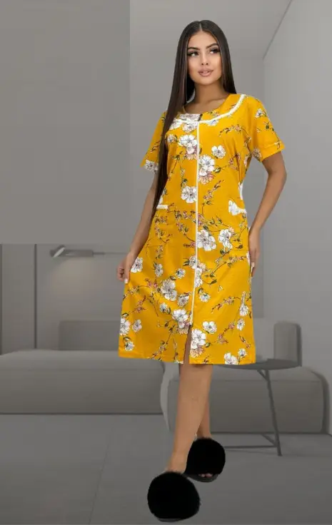 Женский домашний халат для дома на молнии р-р 50-60