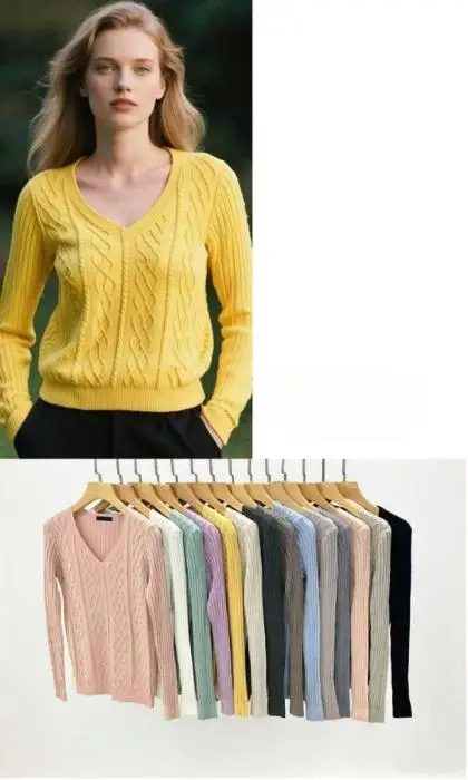 Джемпер с вырезом кашемировый трикотажный (р-р 44-46)