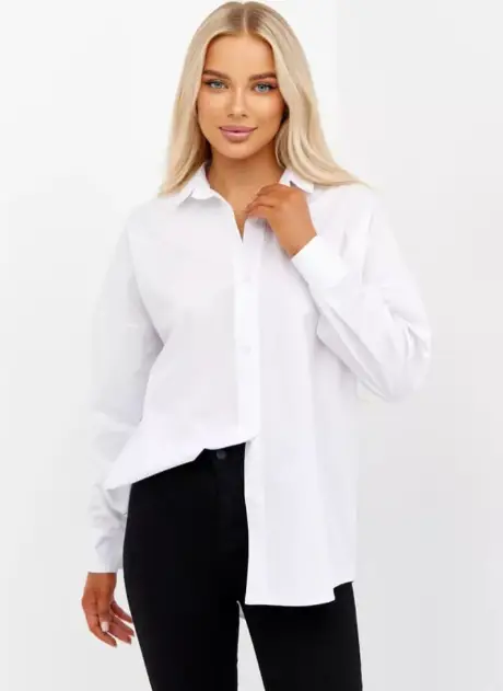 Рубашка женская, однотонная.Хлопок.(р-р 42-48)