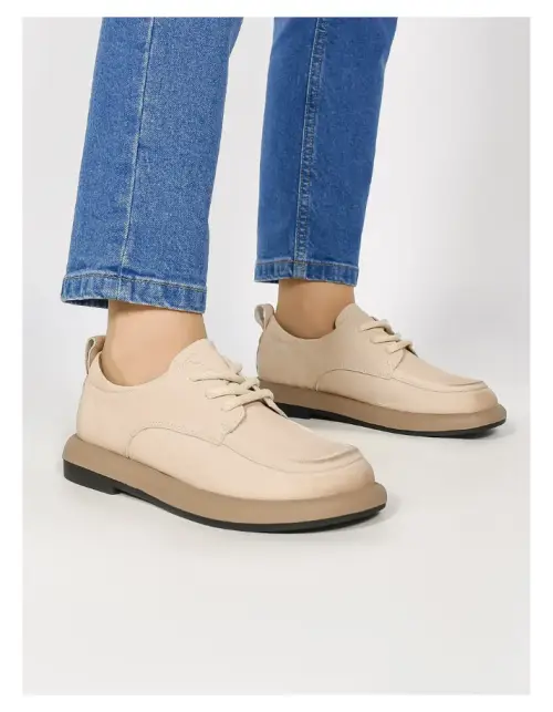 Кожаные полуботинки женские на шнурке (р-р 36-41)