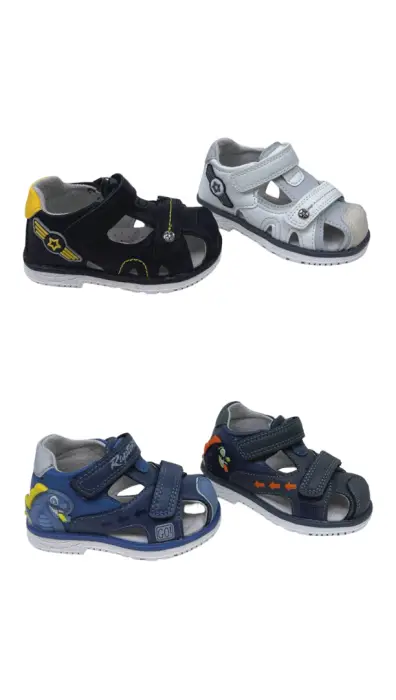 Закрытые кожаные сандалии для мальчика р-р 21-26