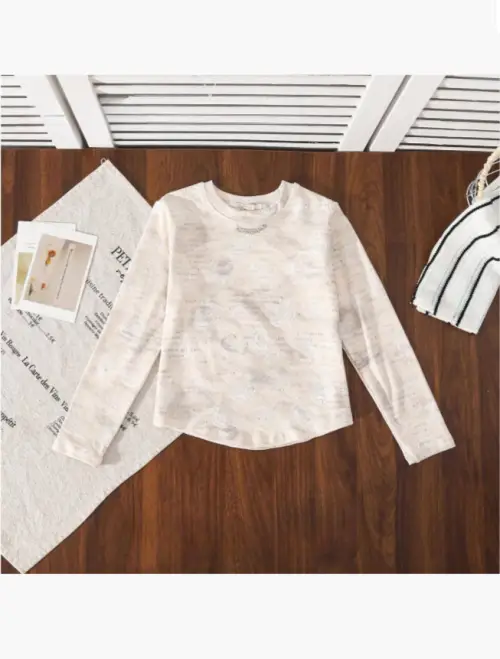 Лонгслив с принтом для девочки (р-р 116-140)