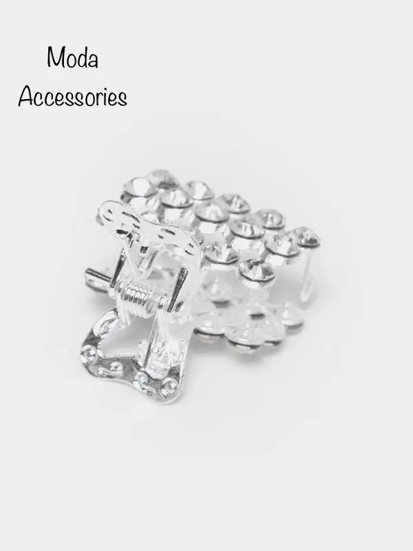 Металлический крабик для волос со стразами ( 4 см)