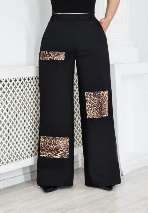 Брюки- палаццо с леопардовым принтом р-р 46-56