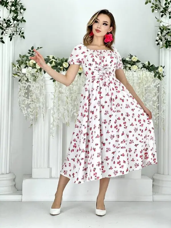 Платье женское с корсетной шнуровкой спереди ( р-р 42-48)