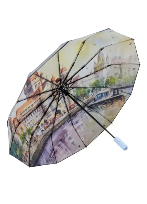 Зонт автомат с принтом внутри