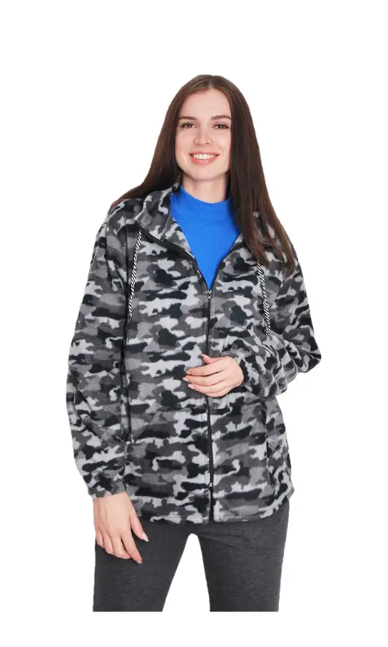 Женская толстовка теплая на флисе , на молнии с капюшоном (р-р 50-60)