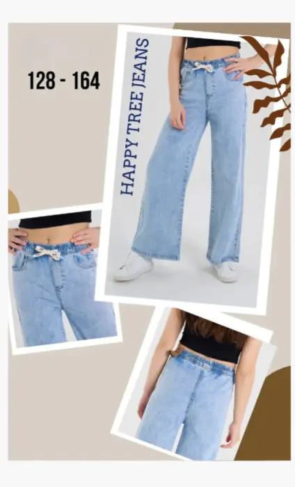 Джинсы палаццо на резинке для девочки (р-р 128-164)