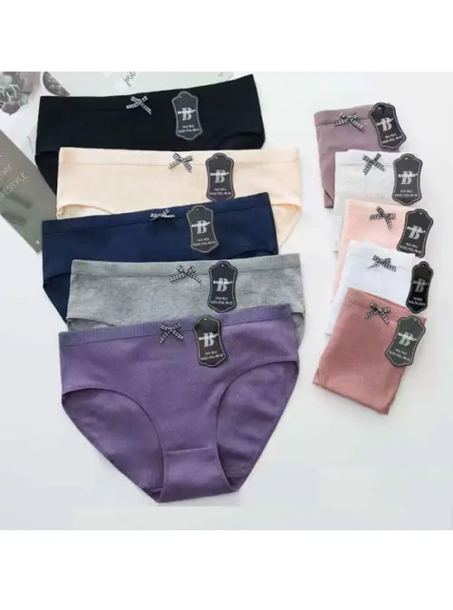 Трусы- слипы в рубчик с бантиком женские р-р 3XL-5XL