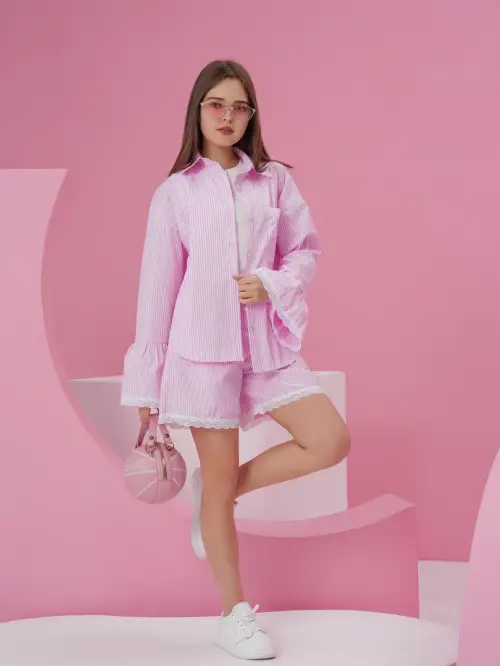 Костюм рубашка, шорты и футболка для девочки (р-р 36-44)