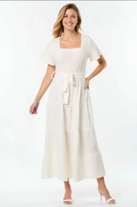 Платье с поясом летнее женское (р-р 46-52)