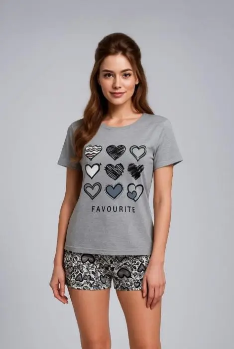 Женская пижама с шортами и футболкой  хлопковая ( р-р 48-56)