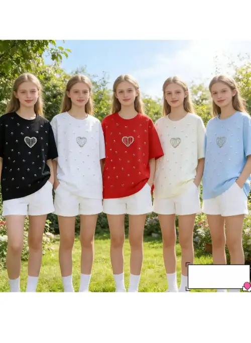 Футболка со стразами для девочки (р-р 10-15 лет)