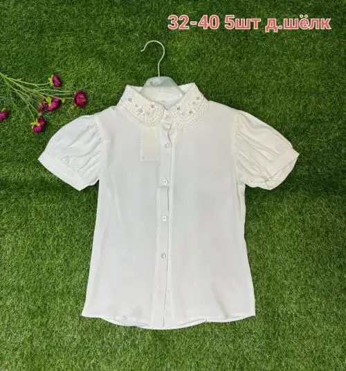 Блуза школьная на девочку короткий рукав ( р-р 32-40)