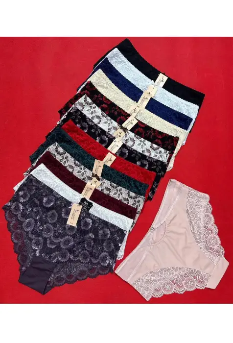 Трусы кружевные слипы женские (р-р XL-3XL)