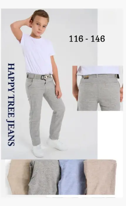 Брюки для мальчика летние льняные классические (116-146)