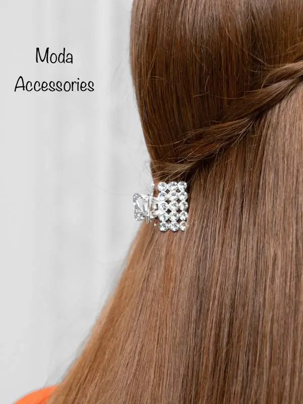 Металлический крабик для волос со стразами ( 4 см)