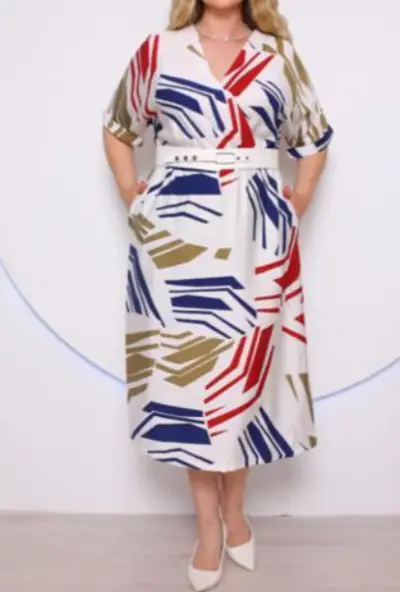 Женское льняное платье больших размеров (р-р 50-56)