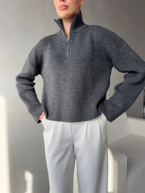 Джемпер женский вязаный полузамок (р-р единый 42-46)