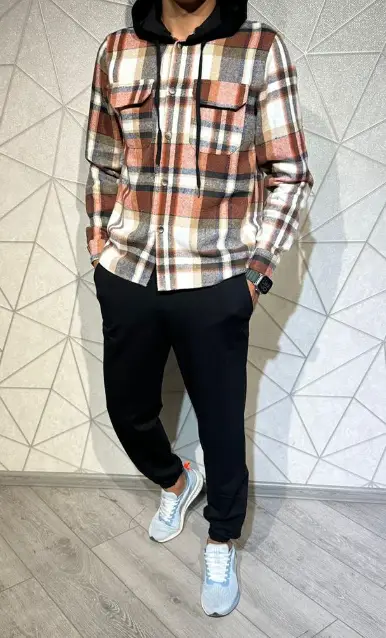 Костюм мужской рубашка с капюшоном + брюки (р-р 46-52)