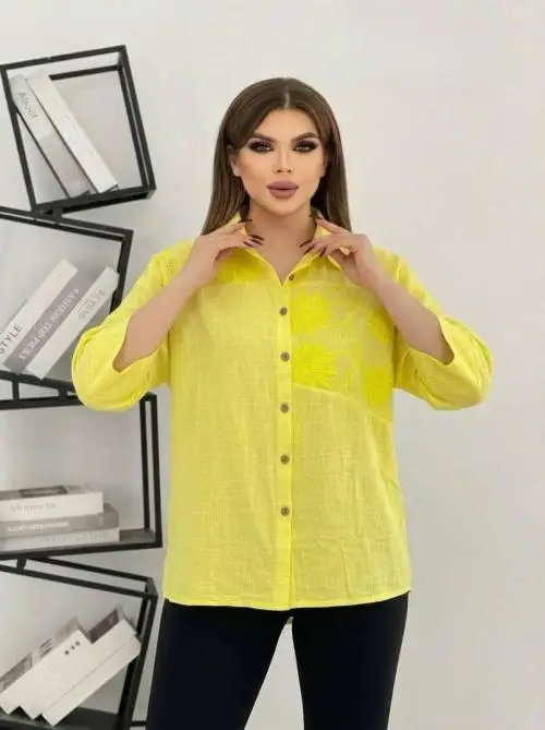 Рубашка льняная женская (р-р 52-58)