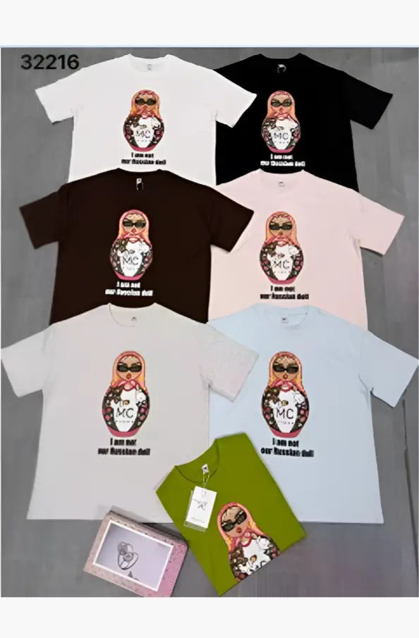 Футболка женская, принт Матрёшка (р-р единый 42-48)