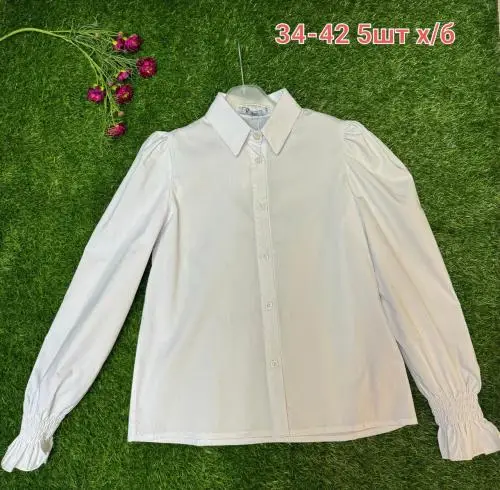 Школьная блуза-рубашка на девочку, хлоок ( р-р 34-42)