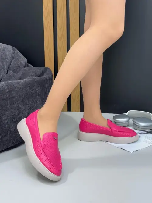 Лоферы кожаные с перфорацией женские (р-р 36-40)