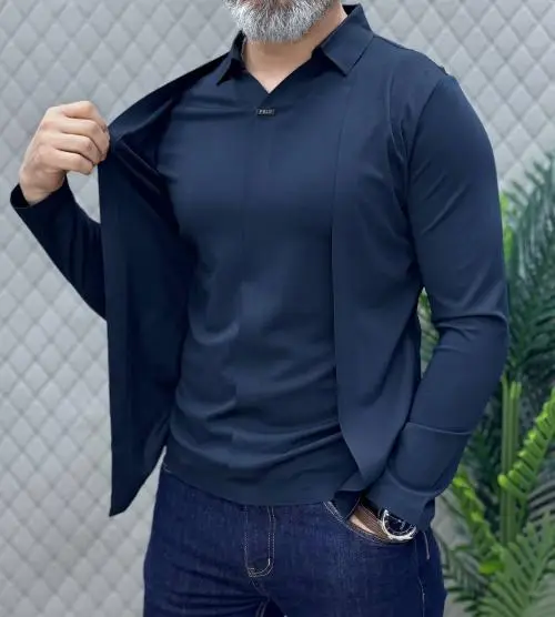 Рубашка мужская тёплая приталенная р-р M-3XL