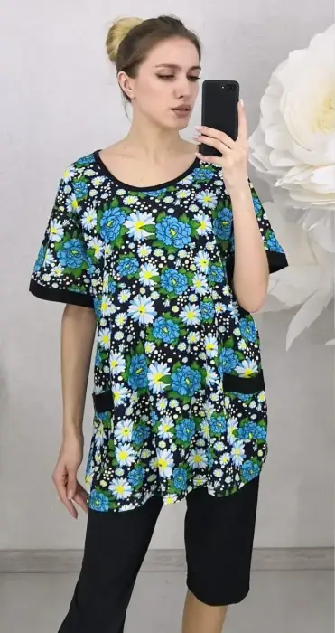 Комплект "Футболка и бриджи", дачный (р-р 50-60)