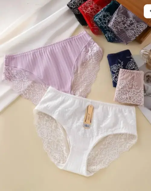 Трусы кружевные в рубчик женские (р-р 5-7XL)