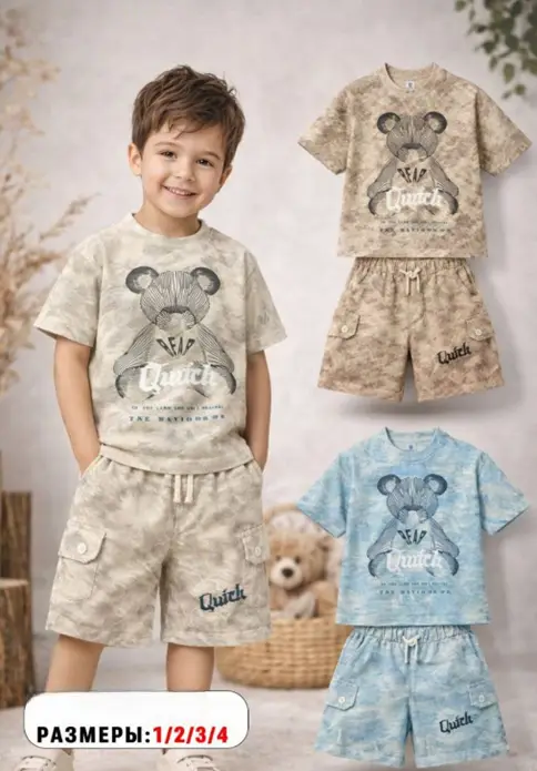 Комплект для мальчика футболка-шорты (р-р 1-4 лет)