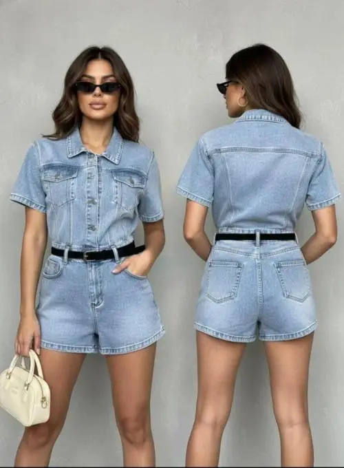 Джинсовый комбинезон с шортами женский (р-р 25-29)